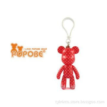 Lovely 3'' POPOBE Plastic Bear Key Chain for Valentine's Da